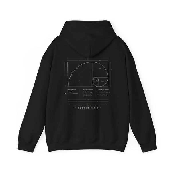 Golden Ratio Hoodie — Black — Back Design