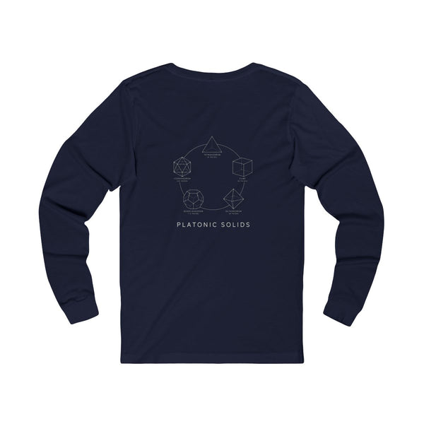 Platonic Solids Long Sleeve — Navy — Back Design