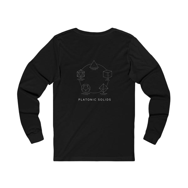 Platonic Solids Long Sleeve — Black — Back Design