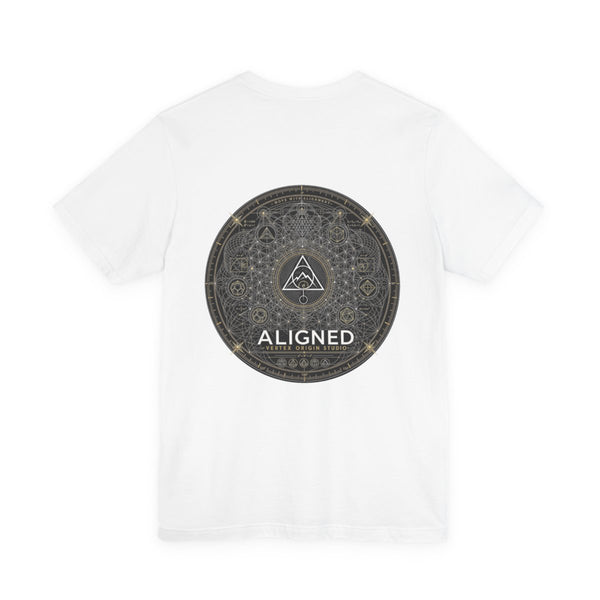 Aligned Tee — White (Circle) — Front