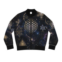 Women's Sacred Geometry Bomber Jacket — Cosmic Constellation