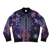Women's Sacred Geometry Bomber Jacket — Cosmic Feminine