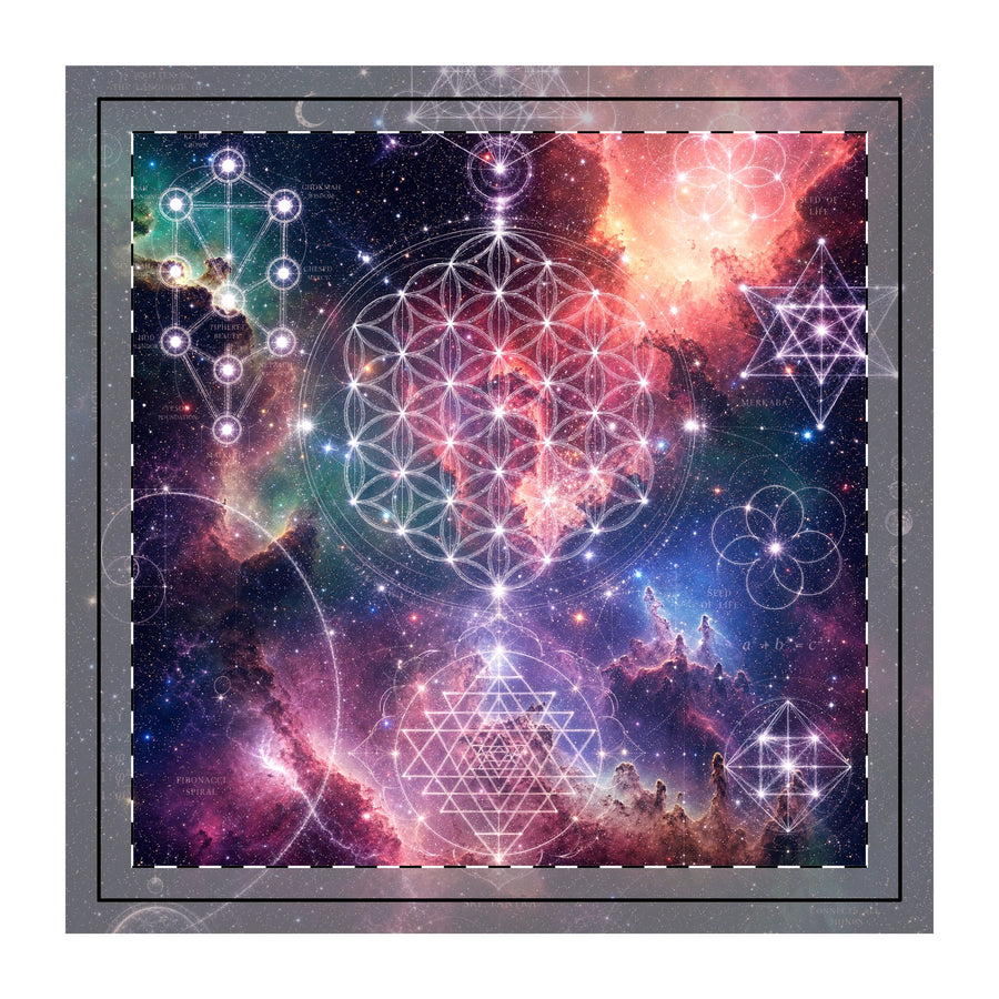 Sacred Geometry Throw Pillow Case - Cosmic Bloom