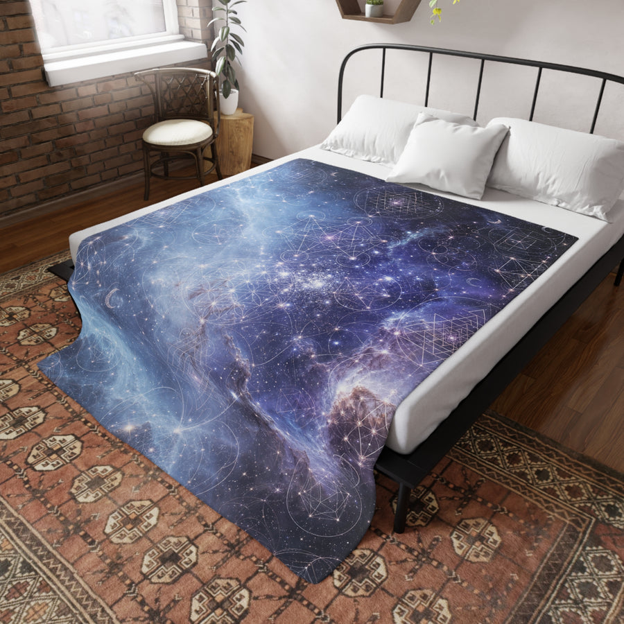 Sacred Geometry Blanket — Blue Snowball Nebula