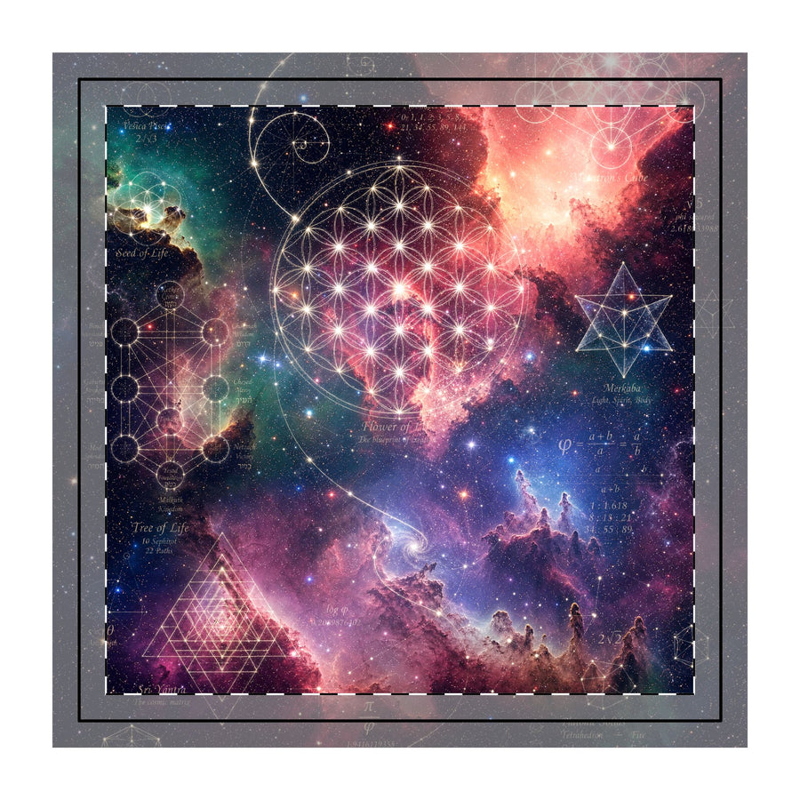 Sacred Geometry Throw Pillow Case - Cosmic Constellation