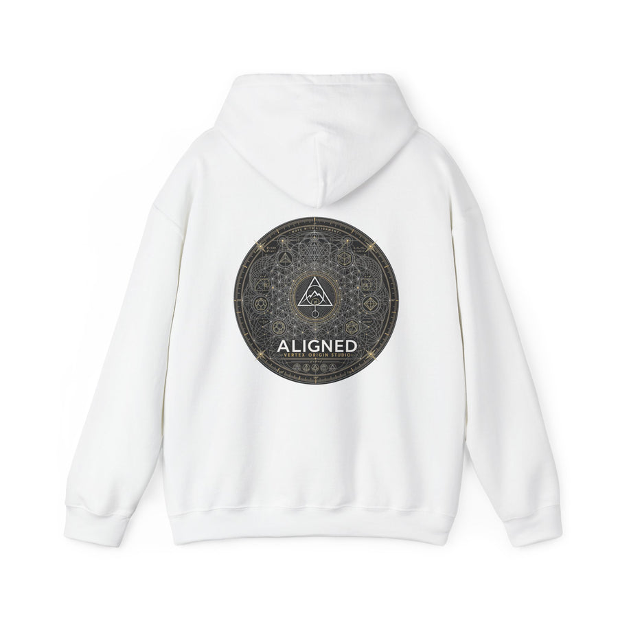 Aligned Hoodie — White (Circle)