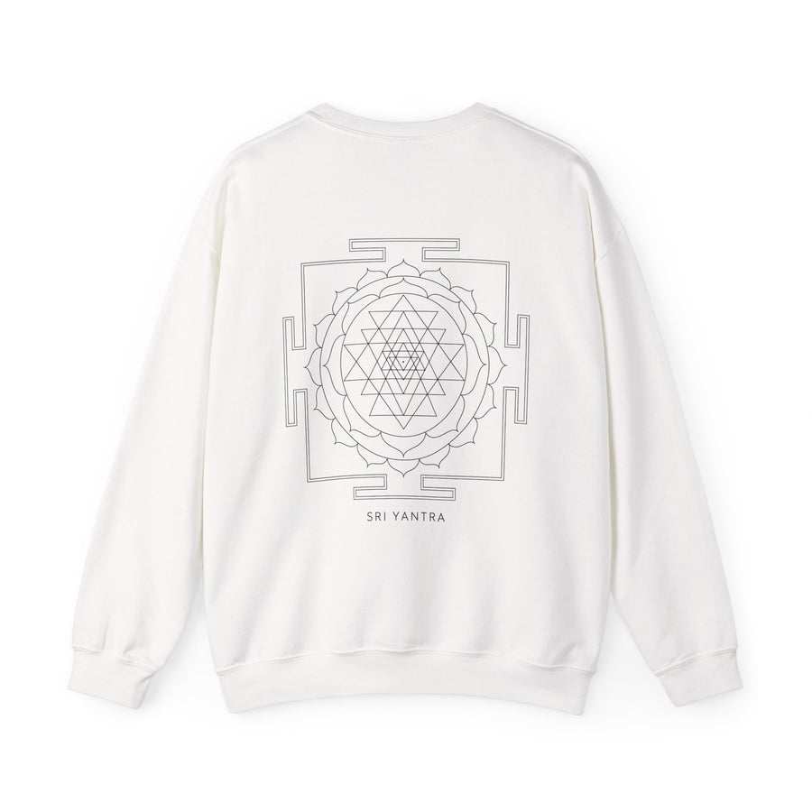 Sri Yantra Crewneck — White