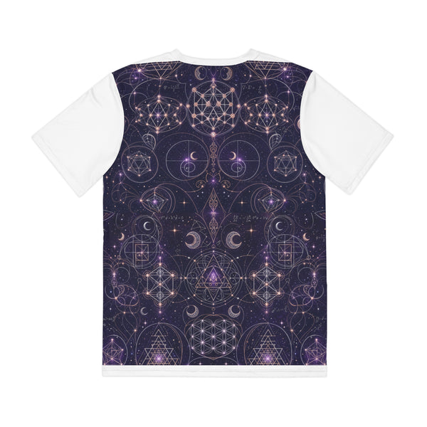 Men's Sacred Geometry Lounge Shirt — Celestial Weave — Front View