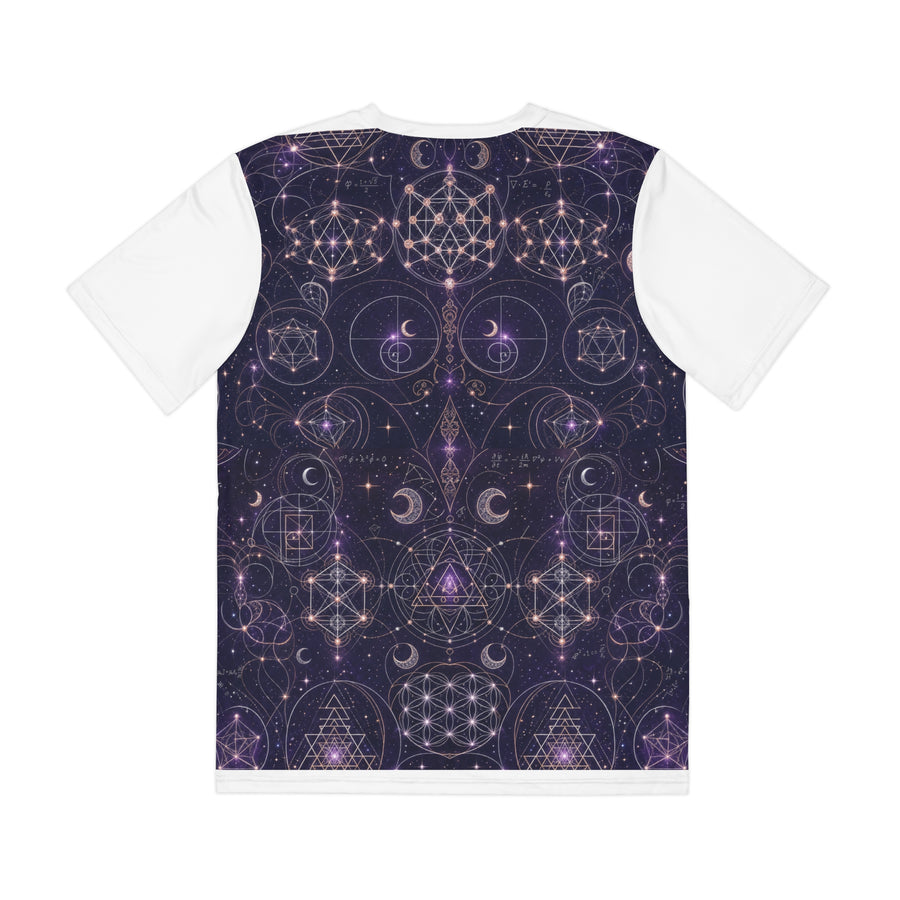 Men's Sacred Geometry Lounge Shirt — Celestial Weave — Front View