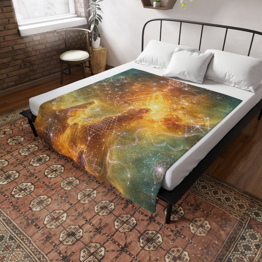 Sacred Geometry Blanket — Flame Nebula