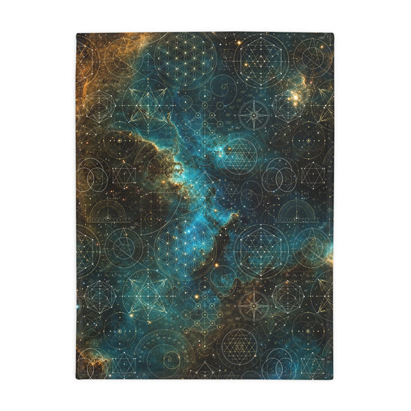 Sacred Geometry Fleece Blanket - Stingray Nebula