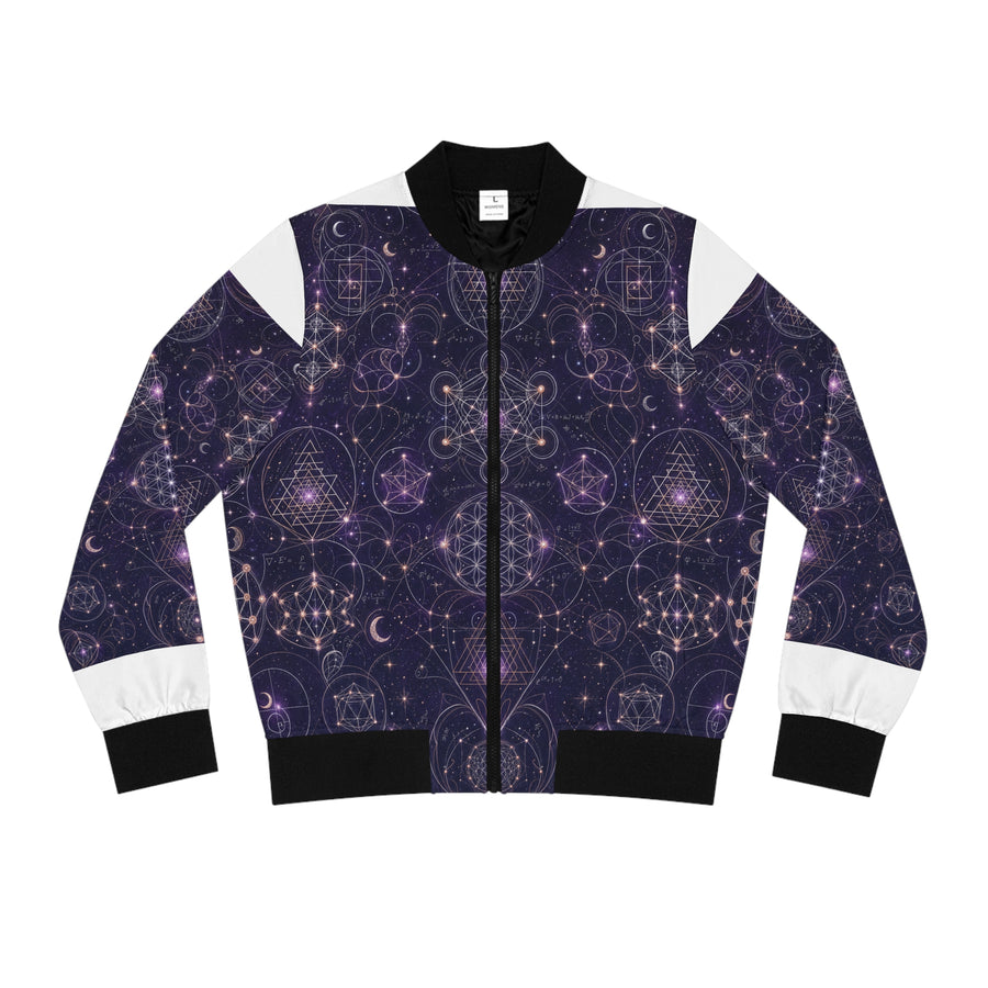 Women's Sacred Geometry Bomber Jacket — Celestial Weave