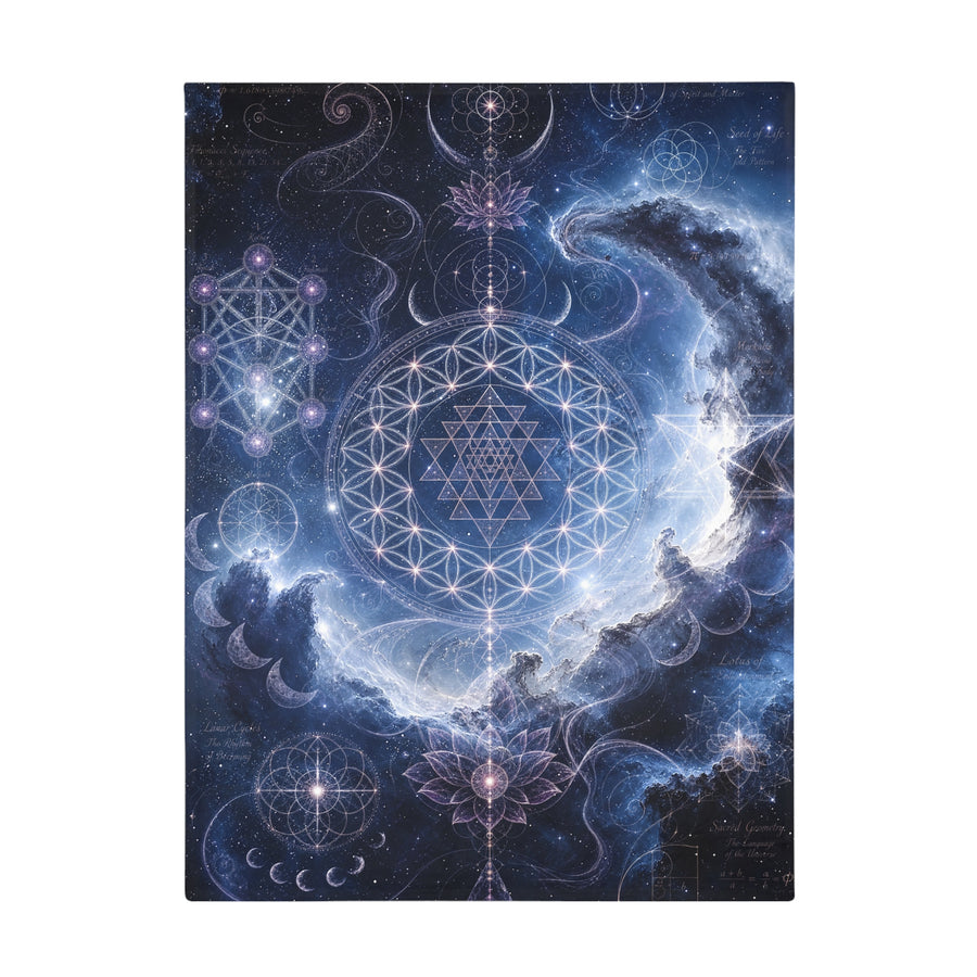 Sacred Geometry Blanket — Blue Flash Nebula