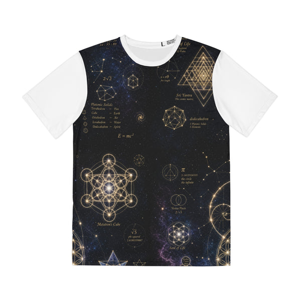 Men's Sacred Geometry Lounge Shirt — Cosmic Constellation — Front View
