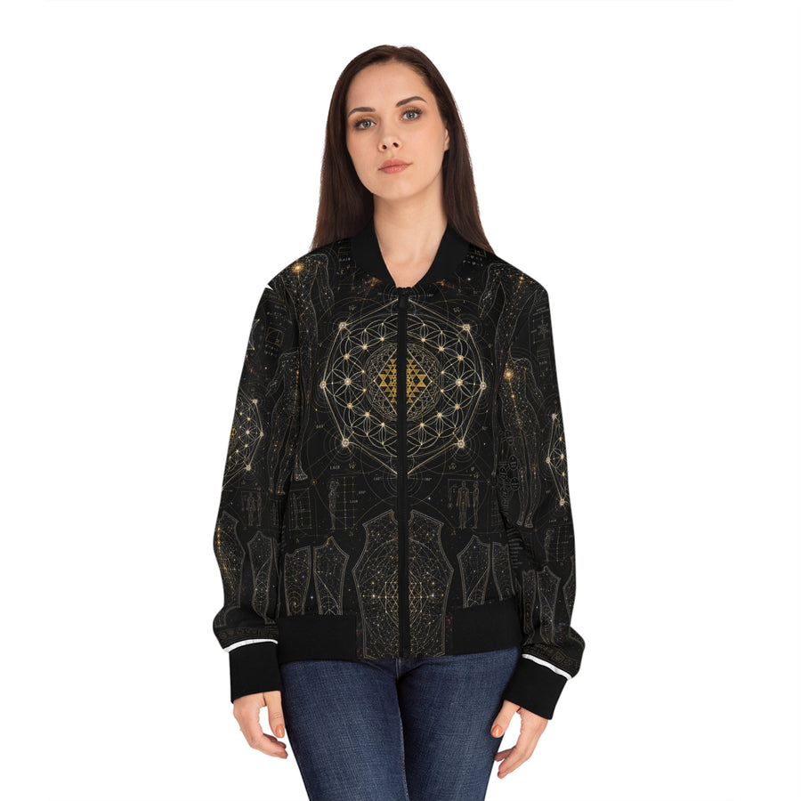 Women's Sacred Geometry Bomber Jacket — Sacred Blueprint