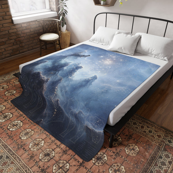 Sacred Geometry Fleece Blanket - Dumbbell Nebula