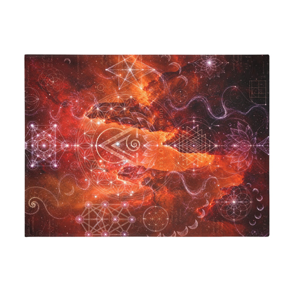 Sacred Geometry Fleece Blanket - Red Spider Nebula