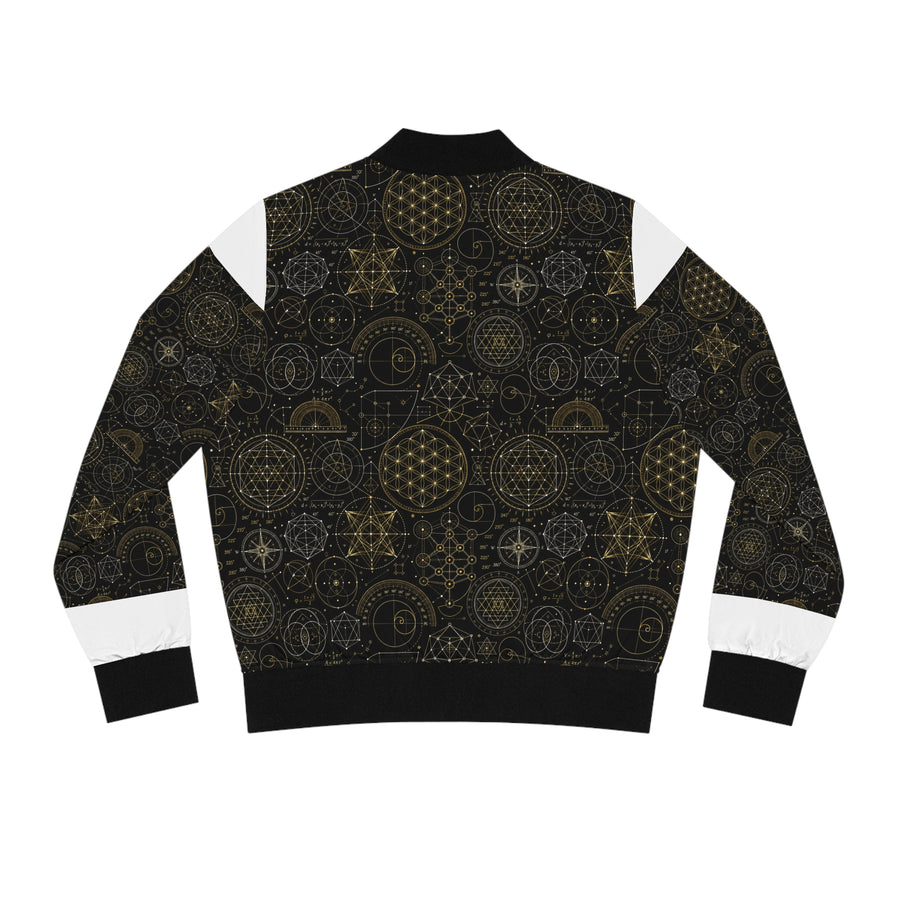 Women's Sacred Geometry Bomber Jacket — Cosmic Blueprint