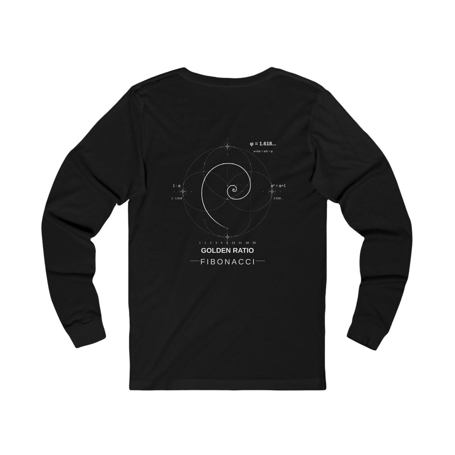 Fibonacci Spiral Long Sleeve — Black