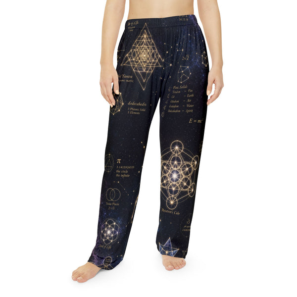 Pantalon de pyjama géométrie sacrée — Constellation cosmique — Femme