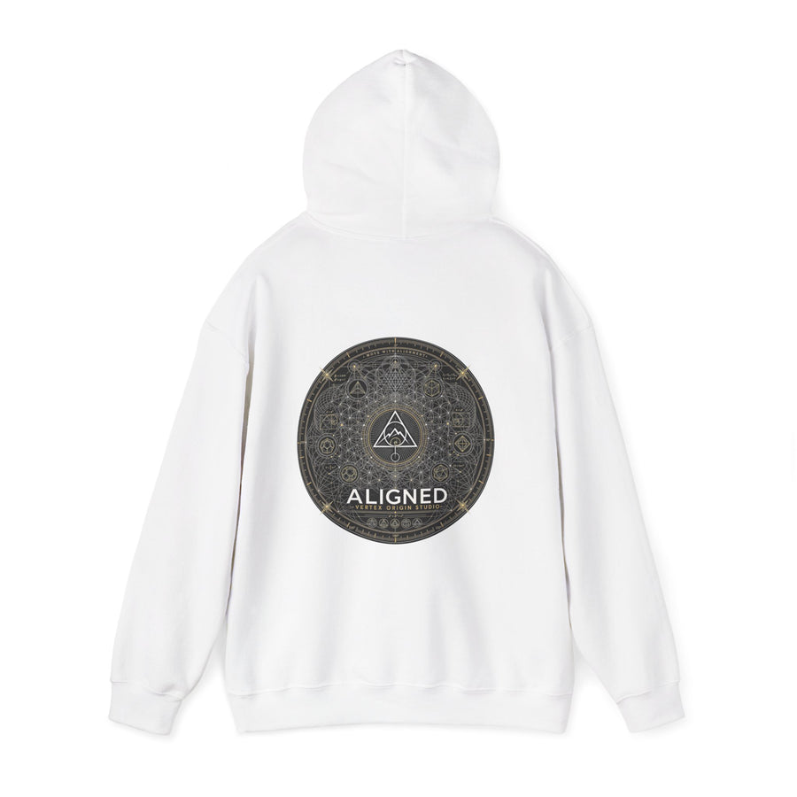Aligned Hoodie — White (Circle)
