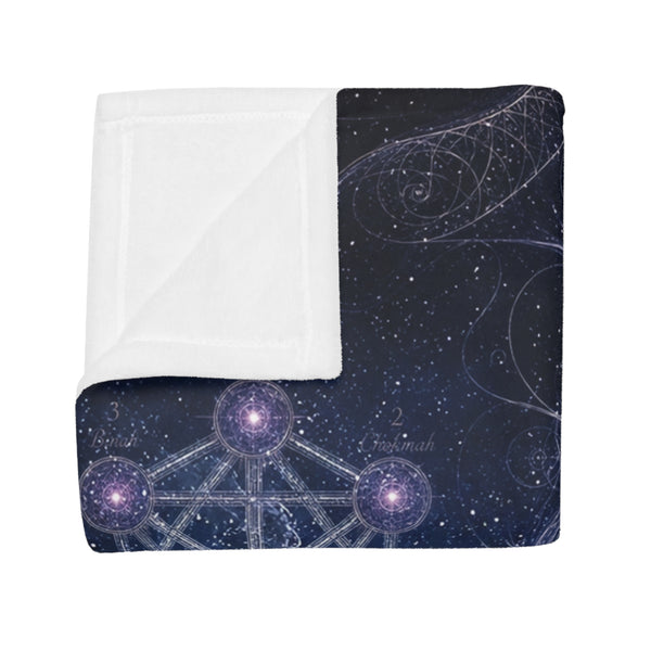 Sacred Geometry Fleece Blanket - Blue Flash Nebula