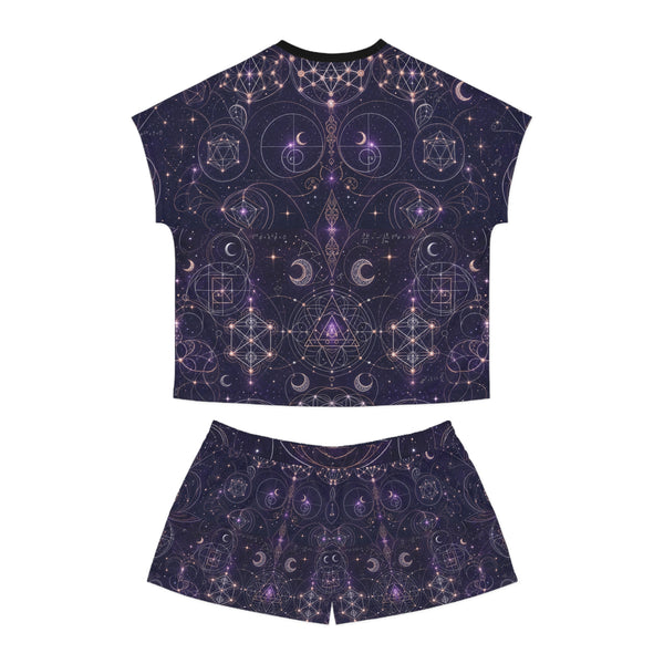 Ensemble pyjama géométrie sacrée — Tissu céleste — Femme