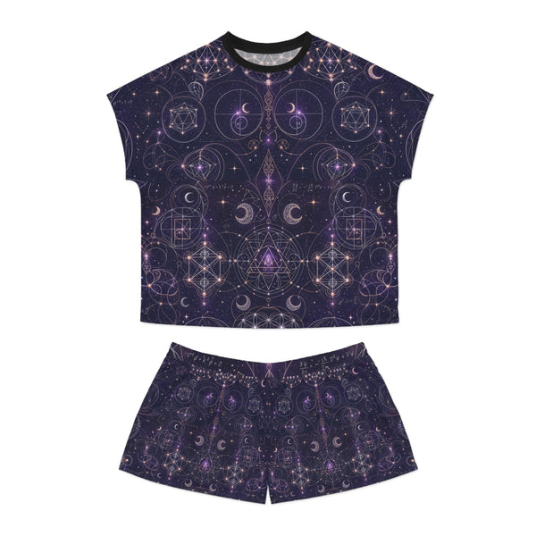 Ensemble pyjama géométrie sacrée — Tissu céleste — Femme