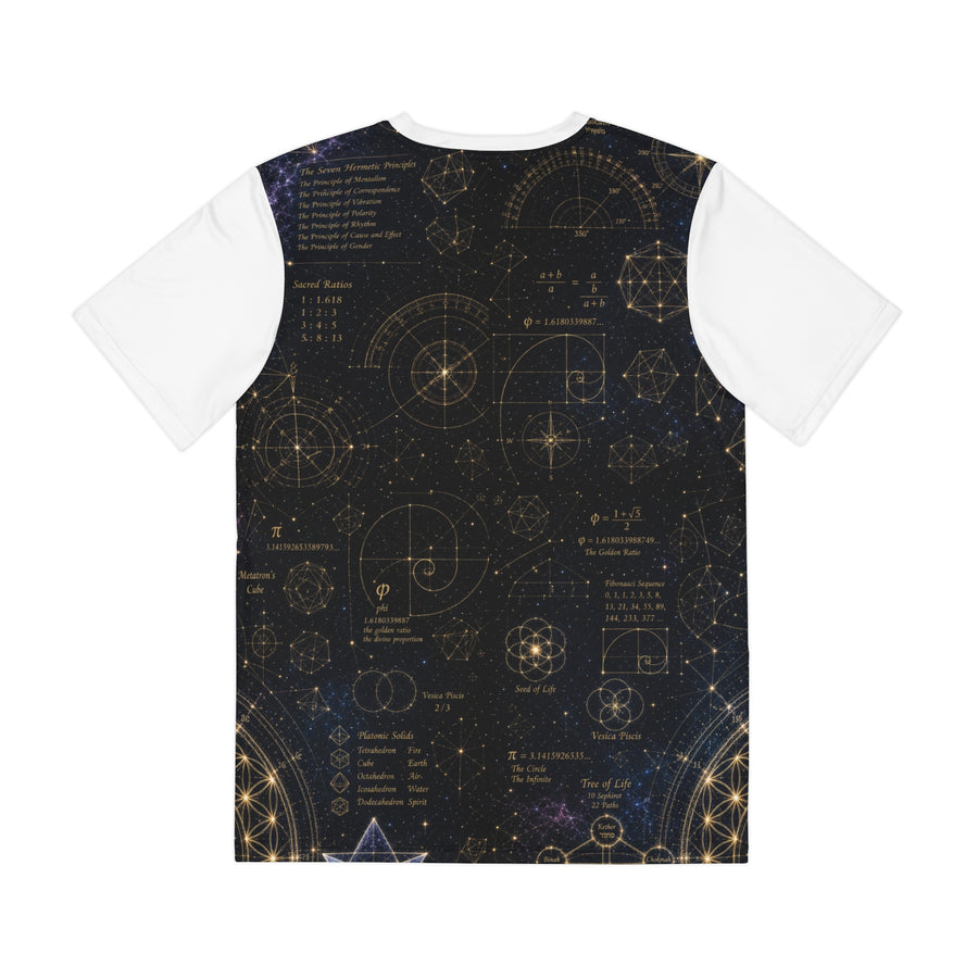 Men's Sacred Geometry Lounge Shirt — Cosmic Blueprint — Front View