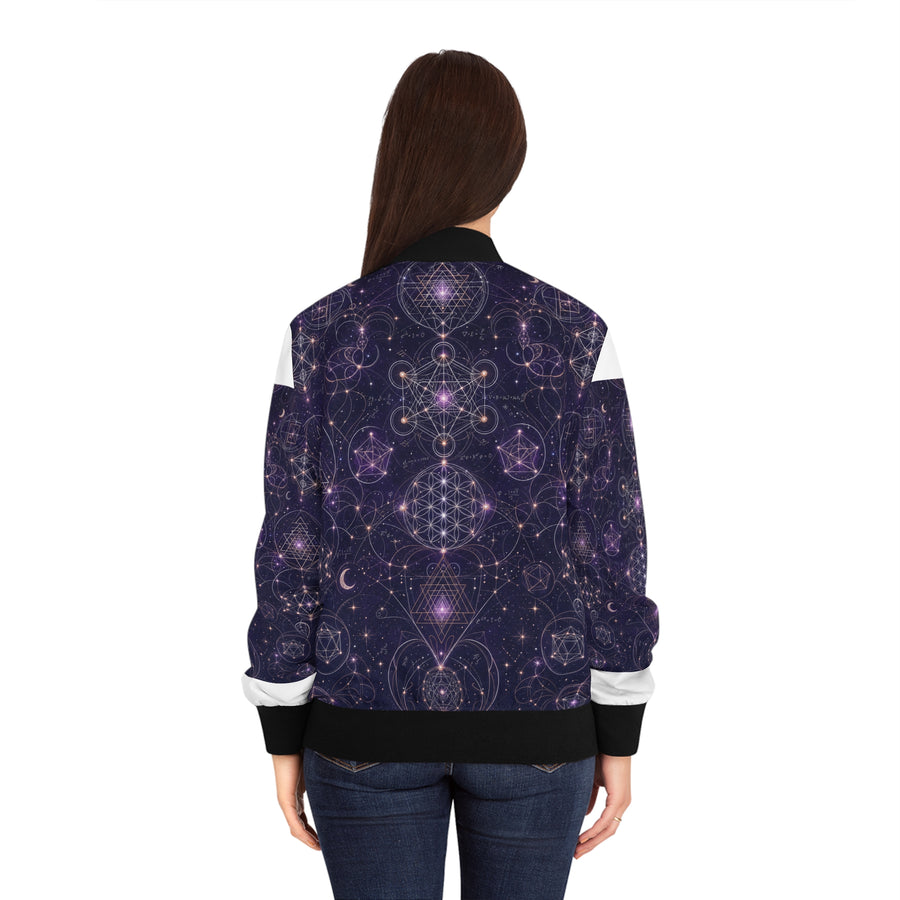 Women's Sacred Geometry Bomber Jacket — Celestial Weave