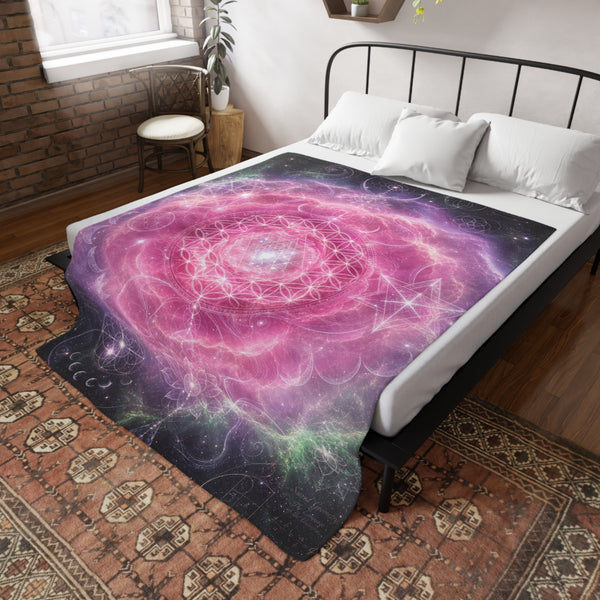 Sacred Geometry Fleece Blanket - Carina Nebula