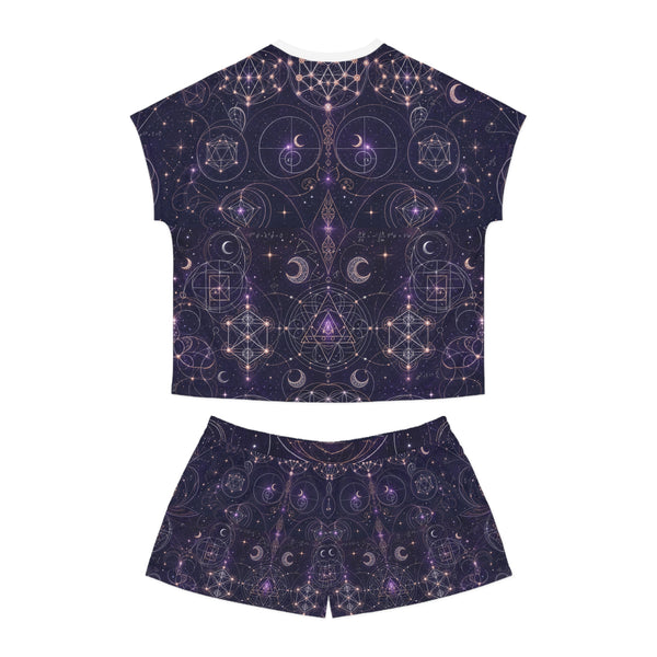 Ensemble pyjama géométrie sacrée — Tissu céleste — Femme