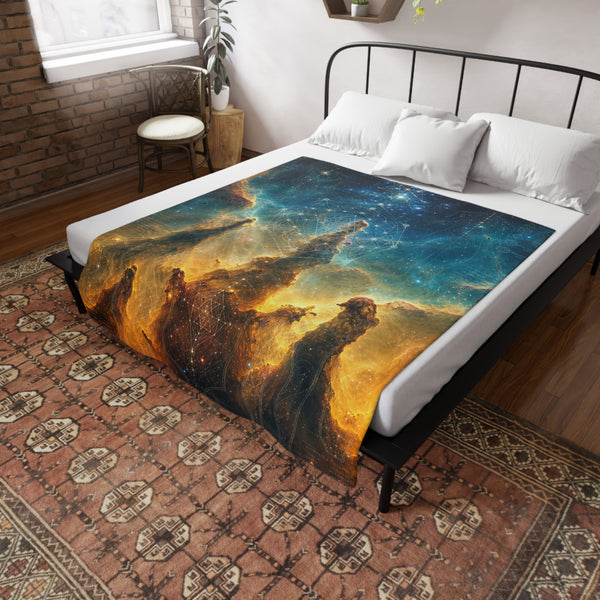 Sacred Geometry Fleece Blanket - Boomerang Nebula