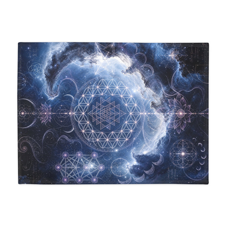 Sacred Geometry Blanket — Blue Flash Nebula