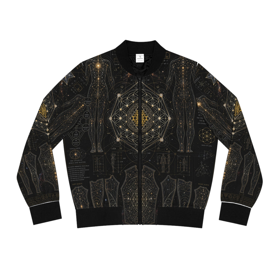 Women's Sacred Geometry Bomber Jacket — Sacred Blueprint