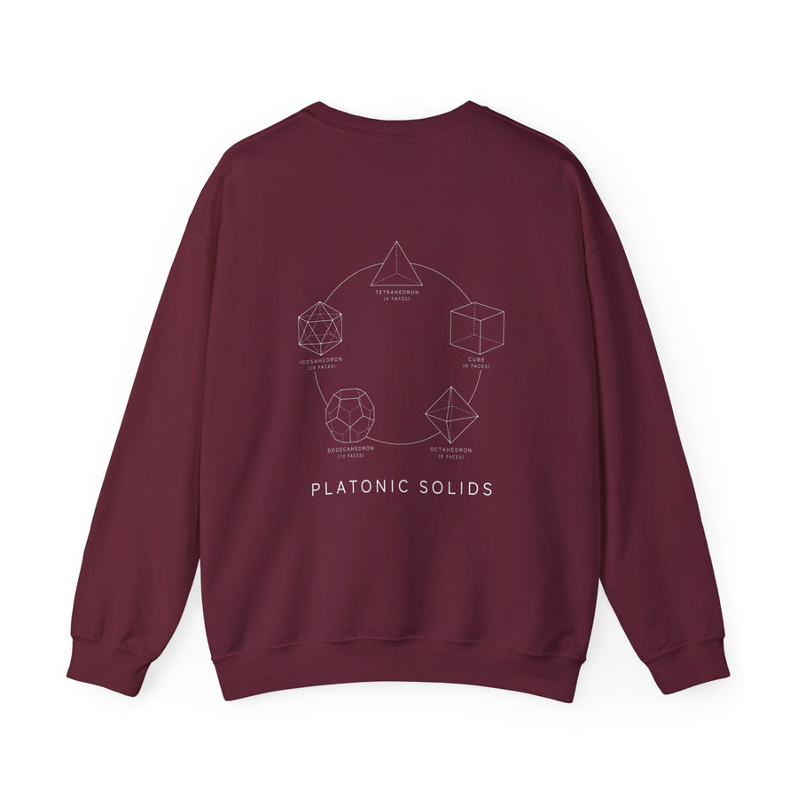 Platonic Solids Crewneck — Maroon