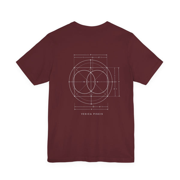 Vesica Piscis Tee — Maroon — Back Design
