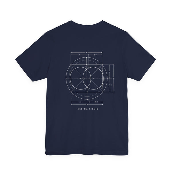 Vesica Piscis Tee — Navy — Back Design