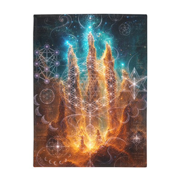 Sacred Geometry Fleece Blanket - Butterfly Nebula