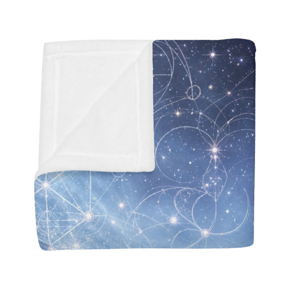 Sacred Geometry Fleece Blanket - Blue Snowball Nebula