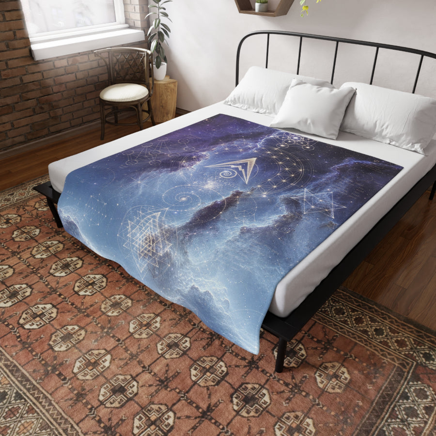 Sacred Geometry Blanket — Saturn Nebula