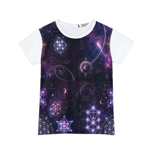 Women's Sacred Geometry Lounge Shirt — Cosmic Feminine — Front View