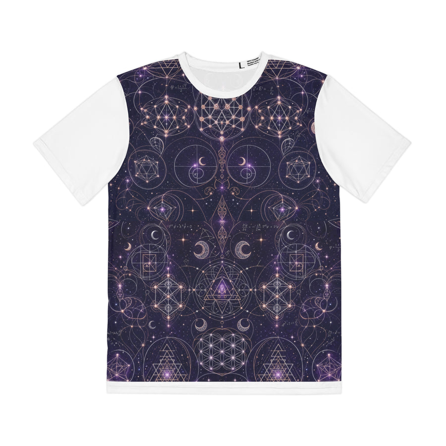 Men's Sacred Geometry Lounge Shirt — Celestial Weave — Front View