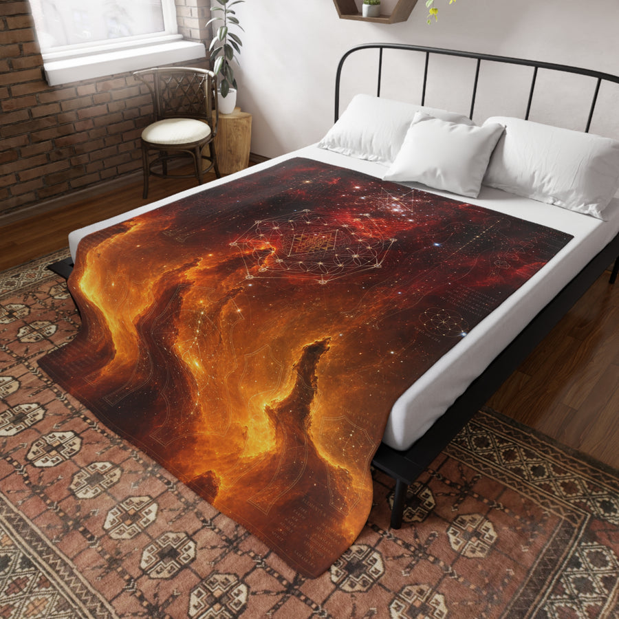 Sacred Geometry Blanket — Skull & Crossbones Nebula