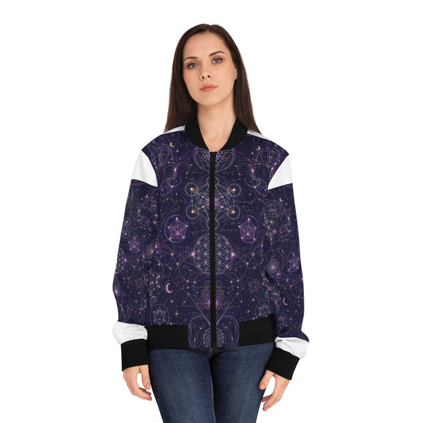 Women's Sacred Geometry Bomber Jacket — Celestial Weave