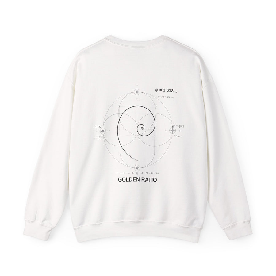 Fibonacci Spiral Crewneck — White