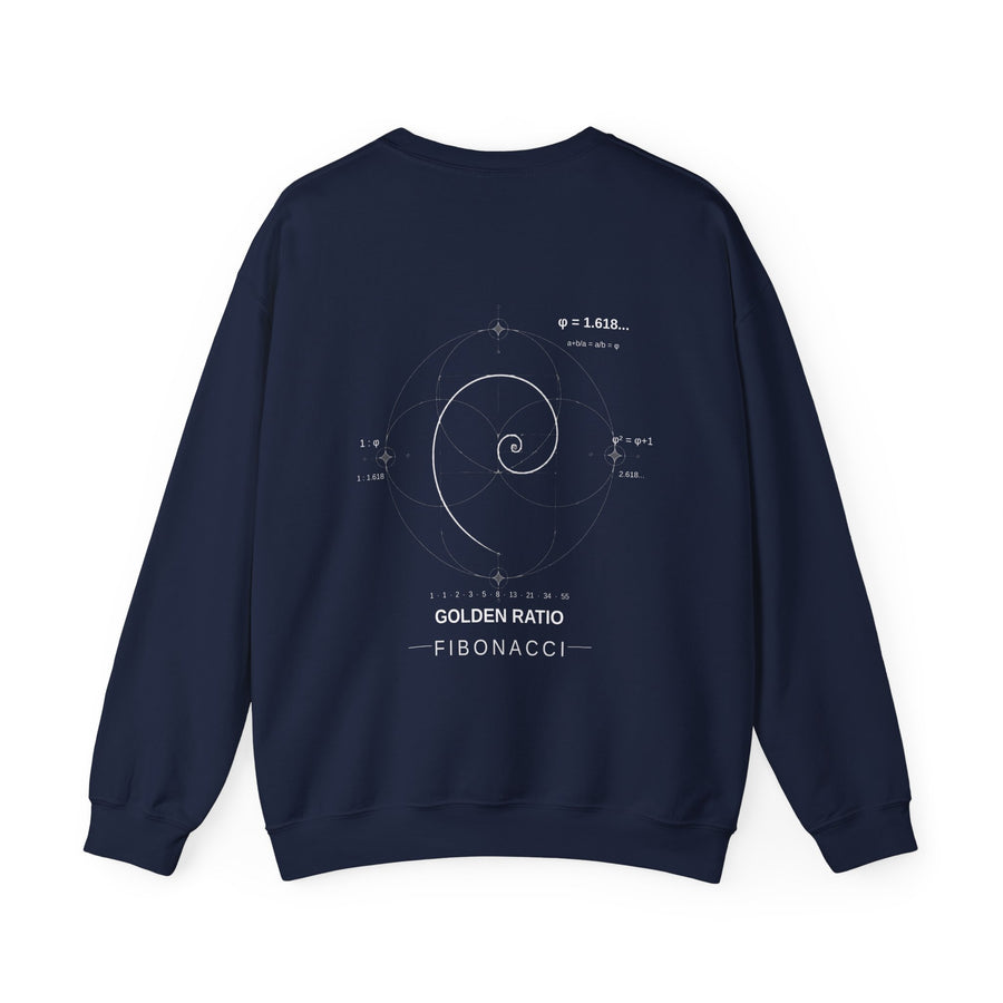Fibonacci Spiral Crewneck — Navy