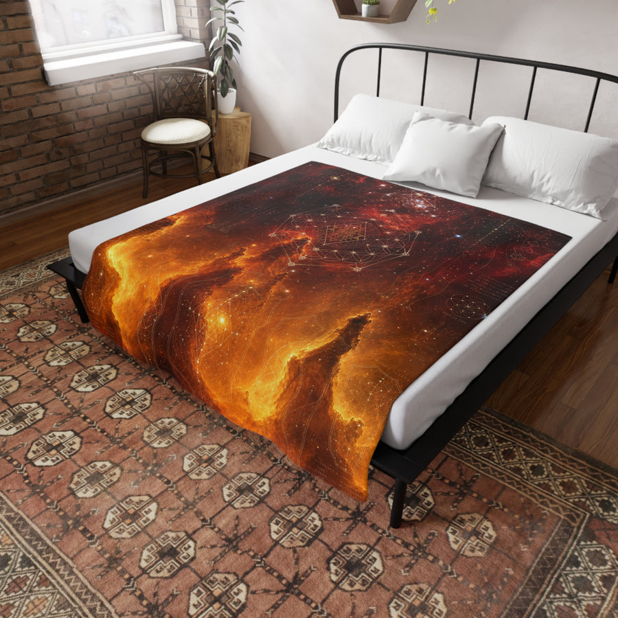 Sacred Geometry Blanket — Skull & Crossbones Nebula