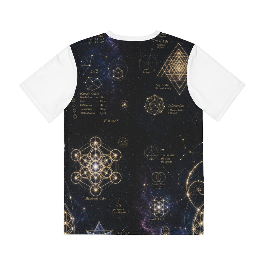 Men's Sacred Geometry Lounge Shirt — Cosmic Constellation — Front View
