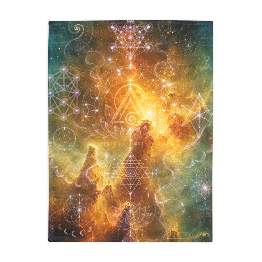 Sacred Geometry Blanket — Flame Nebula